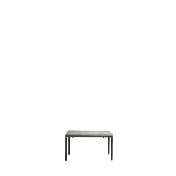 Banc en bois brut avec structure en fer 56 x 36 h44 cm