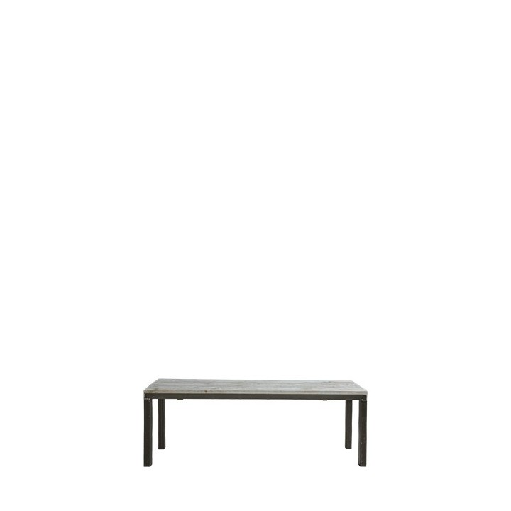 Banc en bois brut avec structure en fer 120 x 30 h44 cm