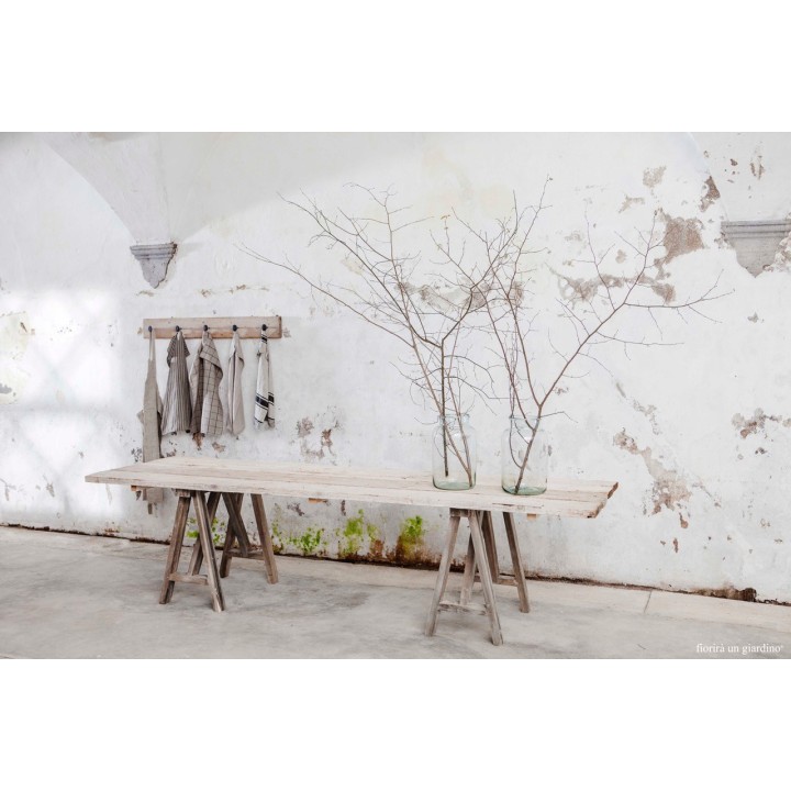 Tavolo assi grezze con 2 cavalletti assi grezze 300 x 100 h76 cm