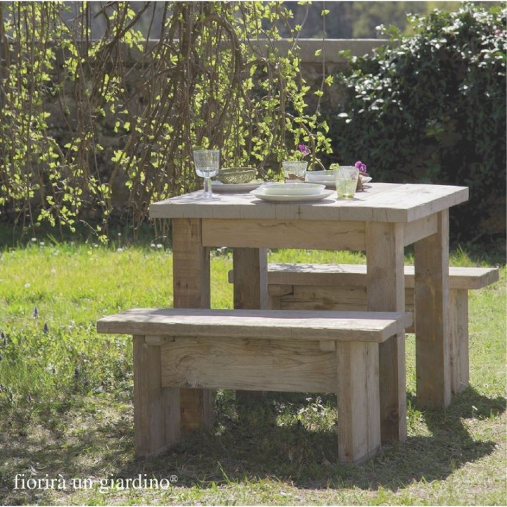 Banc en bois brut 90 x 35 h43 cm