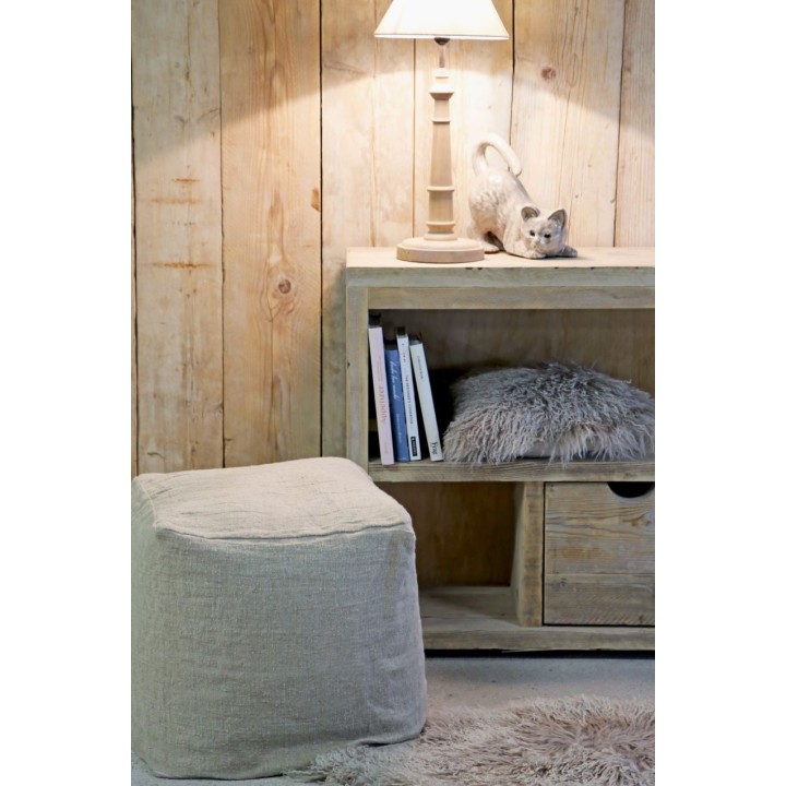 Consolle assi grezze 3 ripiani con cassetto 130 x 40 h90 cm