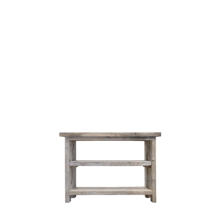 Raw plank console with 3 shelves 120 x 40 h80 cm