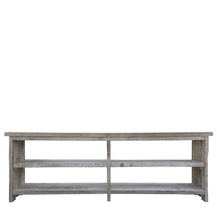 Consolle assi grezze 3 ripiani 300 x 40 h80 cm