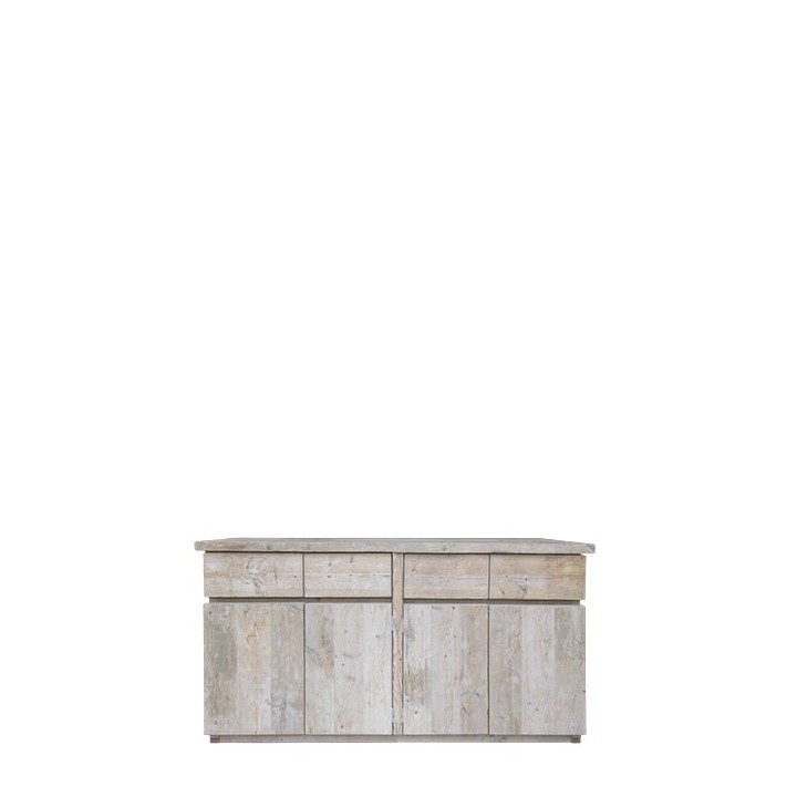 Mobile assi grezze 4 cassetti 4 ante 200 x 50 h100 cm