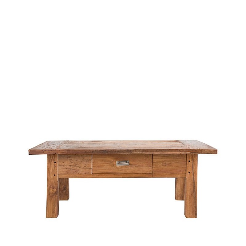Table en teak un tiroir