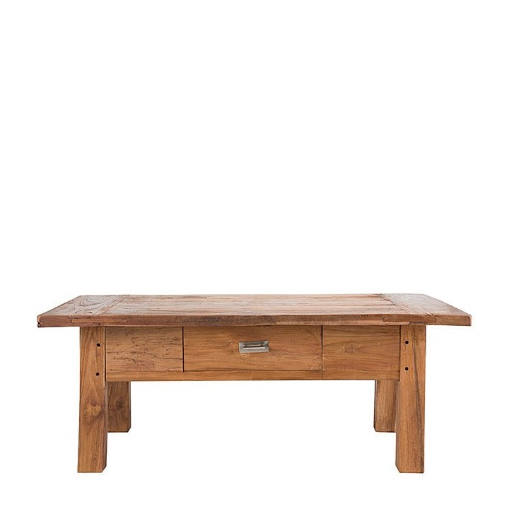 Teak table with one drawer
