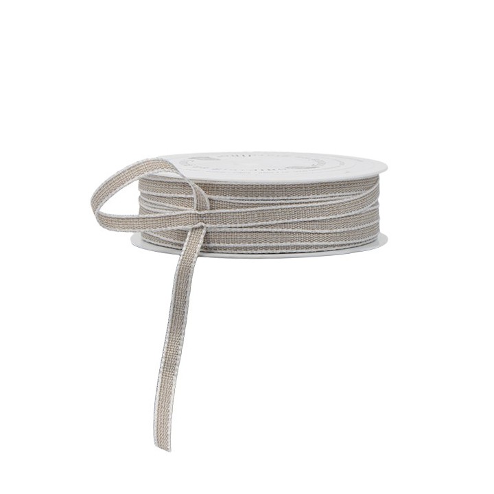 Ruban lin avec bord blanc