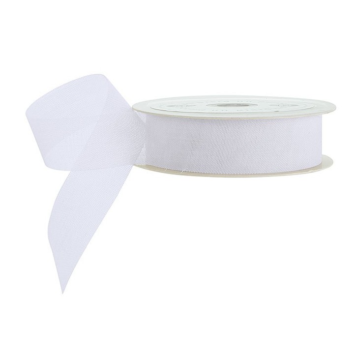 Gauzed white ribbon