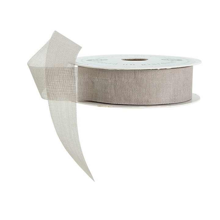 Nastro garzato colore lino 25m x 2.5 cm