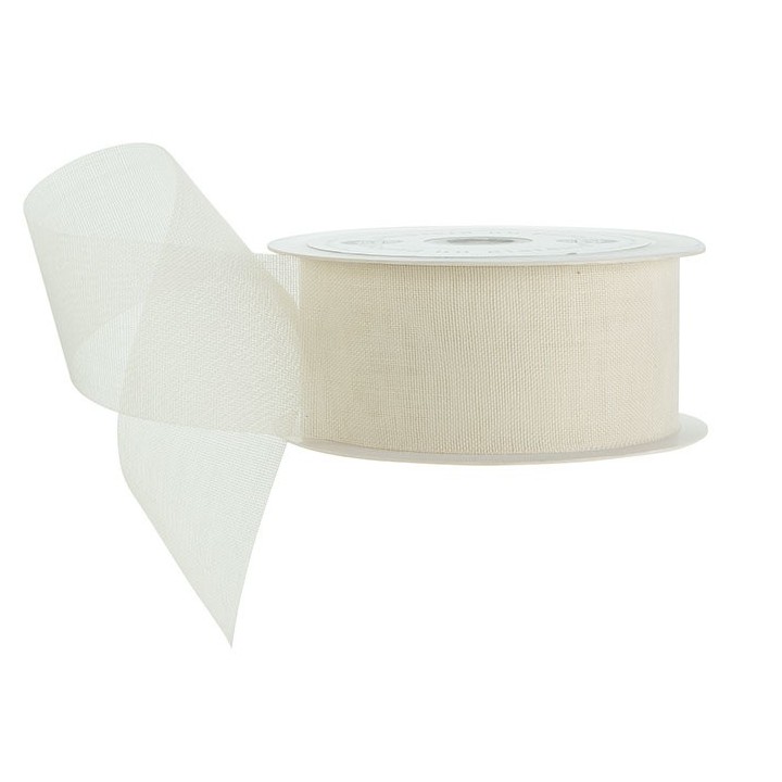 Nastro garzato colore panna 25m x 4 cm
