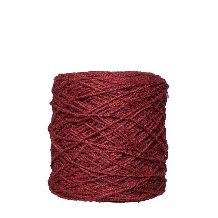 Red jute natural cord skein 470m x 3.5mm