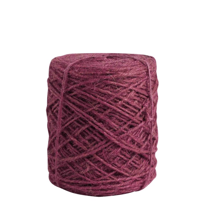 Pelote de ficelle en jute naturelle couleur vin 470m x 3.5mm