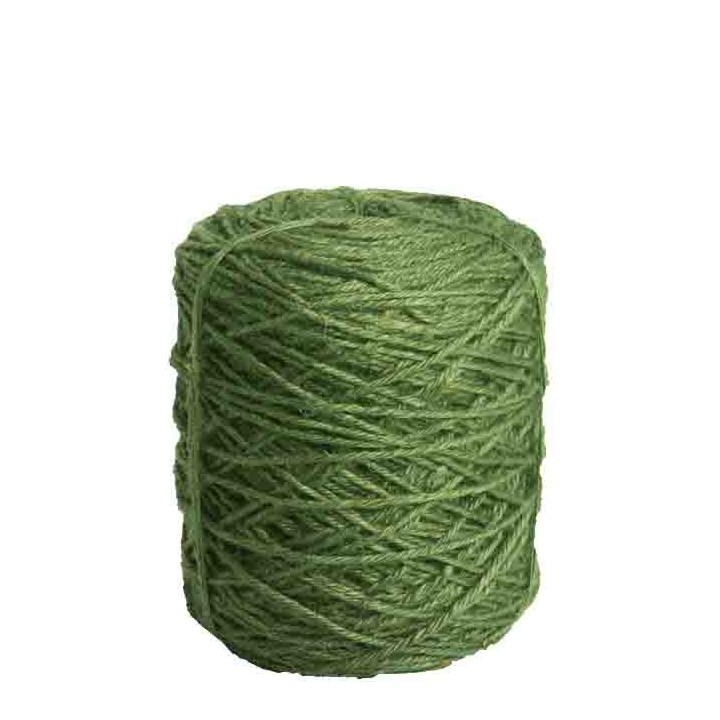 Pelote de ficelle en jute naturelle couleur vert 470m x 3.5mm