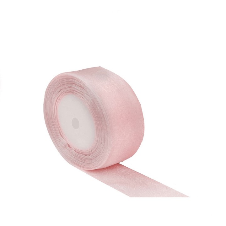 Nastro organza rosa 2.5cm x 25mt