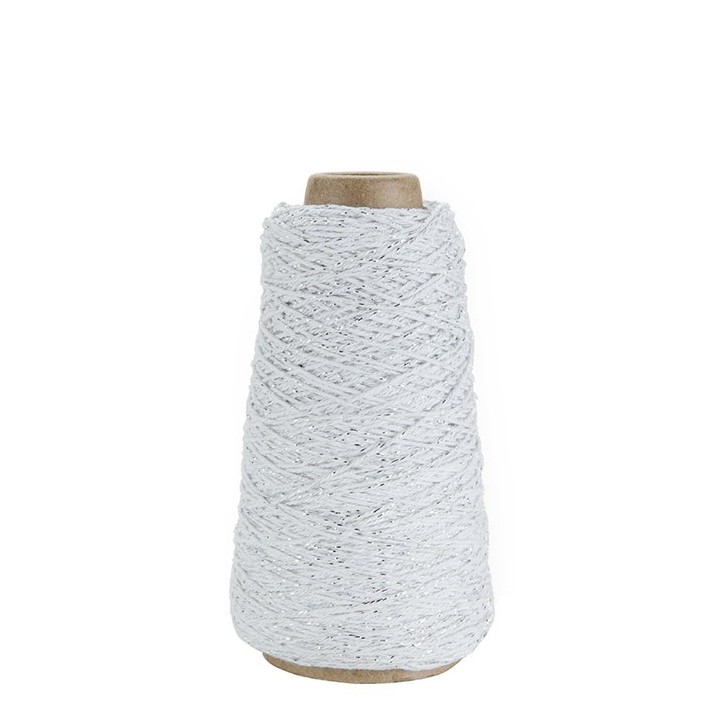 Matassa cordino bianco lurex argento cod.00 300m x 2 mm