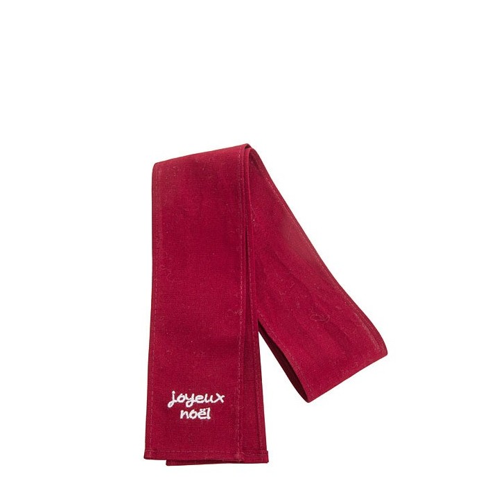 Ruban rouge inscription blanche joyeux noel 7 x 92 cm
