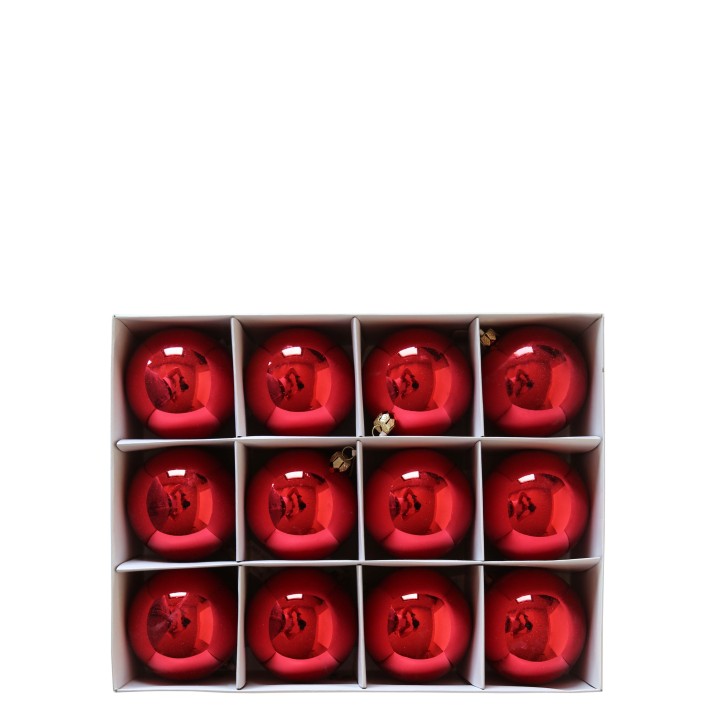 Palla natale in plastica colore rosso d7 cm