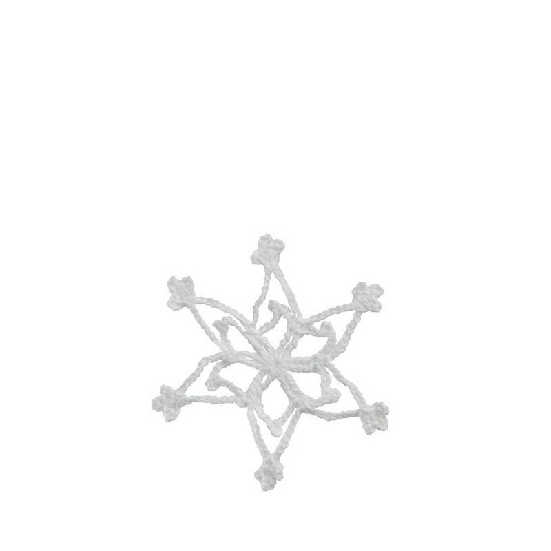 White cotton crochet snowflake d10.5 cm