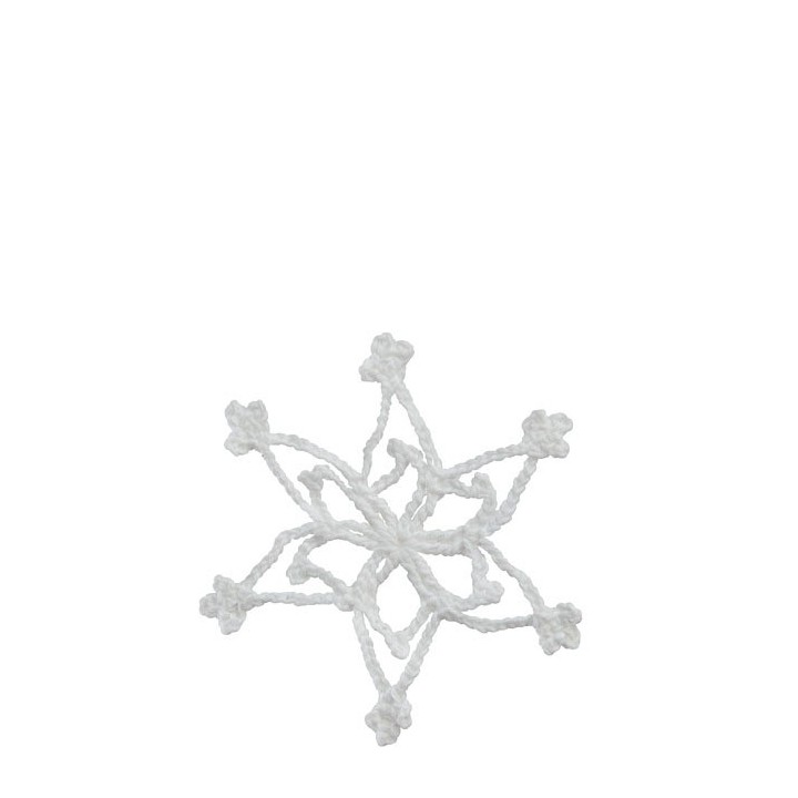 Flocon de neige blanc en coton au crochet d10.5 cm
