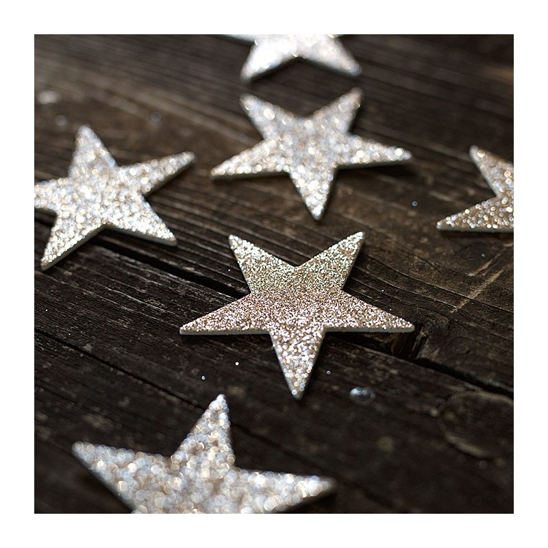 Pack of 6 golden sticker stars h6.5 cm