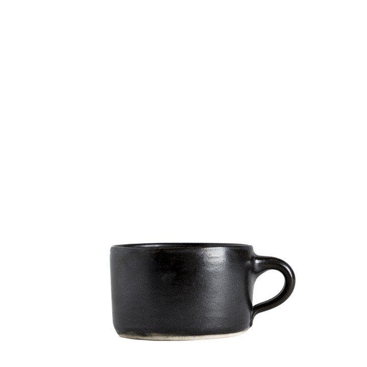Tazza cilindrica da tea in gres nero d10 h7 cm