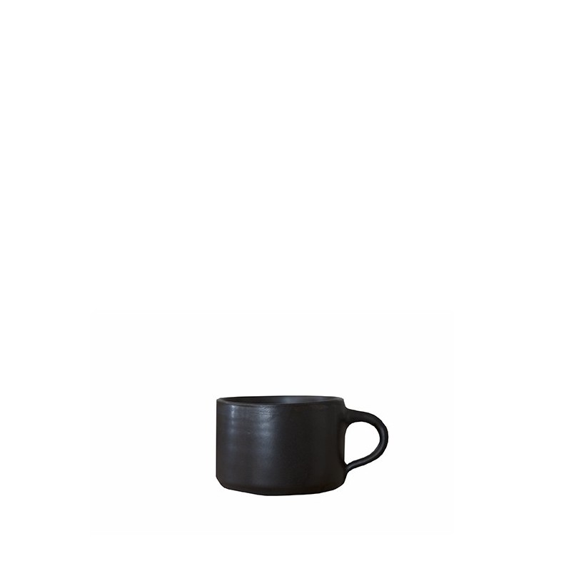 Tazza mini da caffe' in gres nero d7 h5 cm