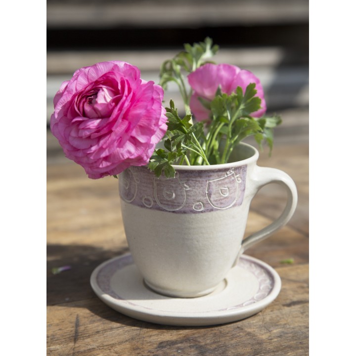 Gres cup and 2 plates