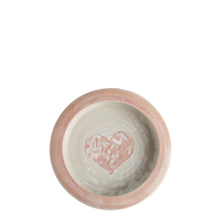 Baby saucer cream pink heart
