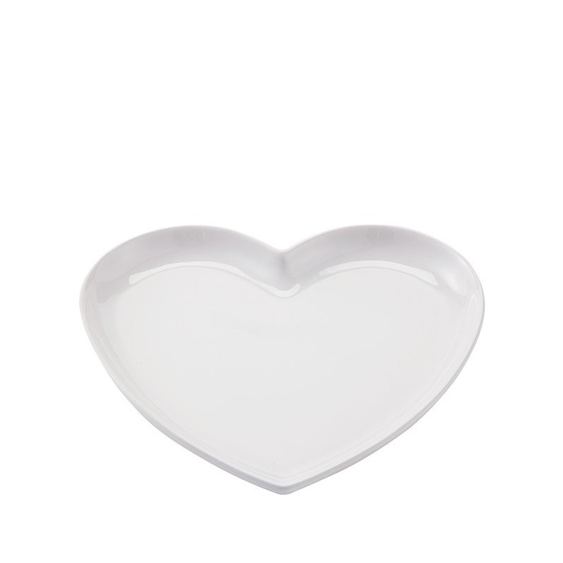 Stoneware heart shaped plate 21 x 23 cm