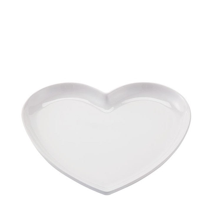Stoneware heart shaped plate 21 x 23 cm