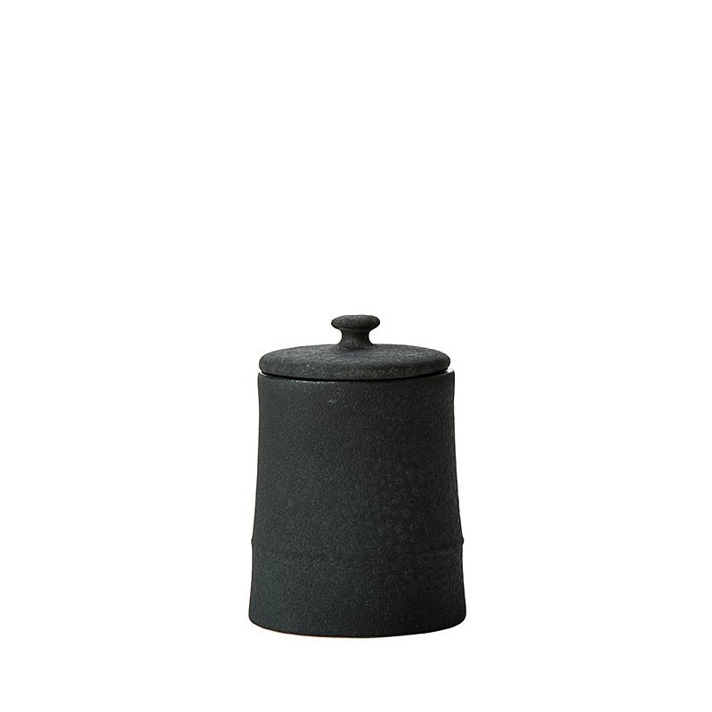 Black terracotta sugar bowl d7.5 h12 cm
