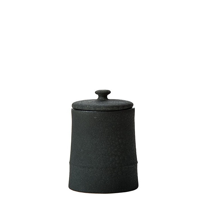 Black terracotta sugar bowl d7.5 h12 cm
