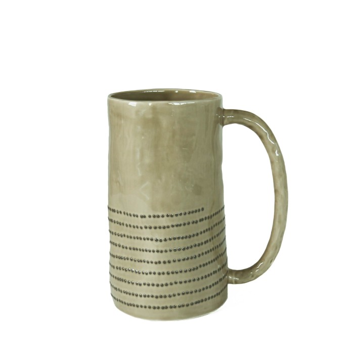 Wood green porcelain pitcher with spotted edge d12,5 h 21cm