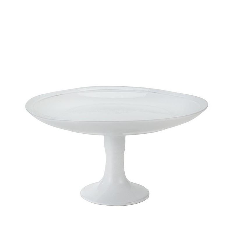 Terracotta cake stand with relief line