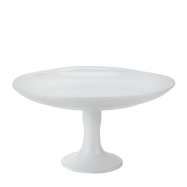 Terracotta cake stand with relief line