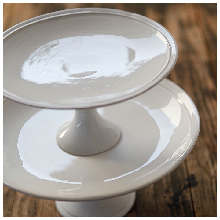 Alzata in terracotta con riga rilievo d28 h14 cm