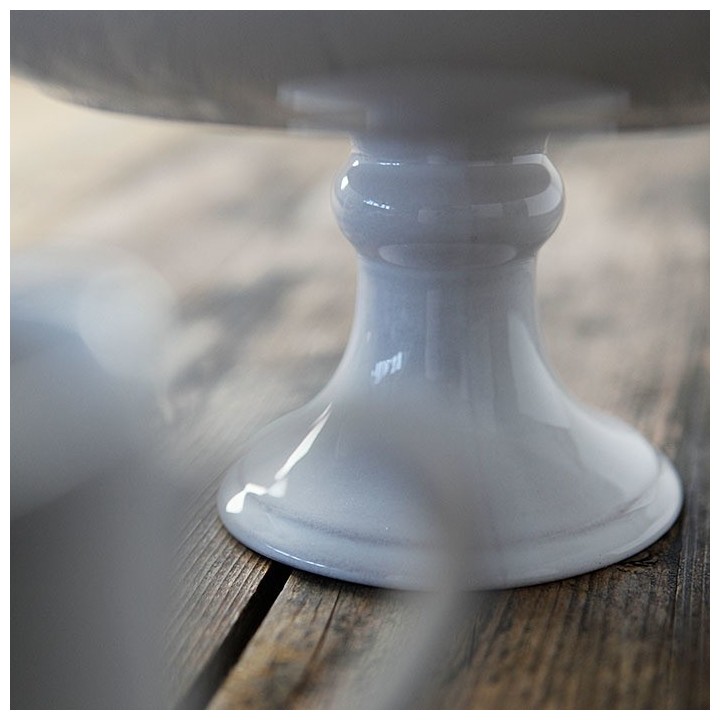 Alzata in terracotta con riga rilievo d28 h14 cm