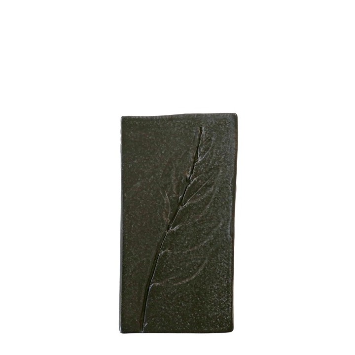 Tavoletta kitchen gift decoro ramo in gres nero 9 x 17.5 cm