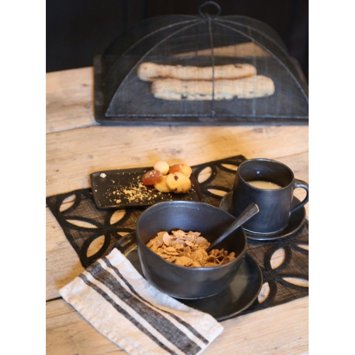 Ciotola cornflakes in gres nero d14 h9 cm