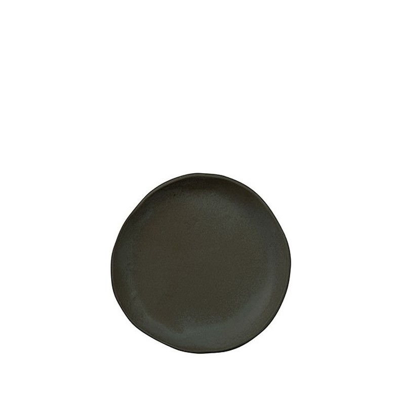 Piatto colazione in gres nero d20 cm