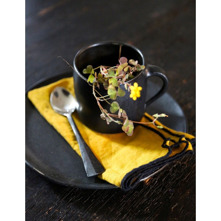 Small black gres breakfast plate d20 cm