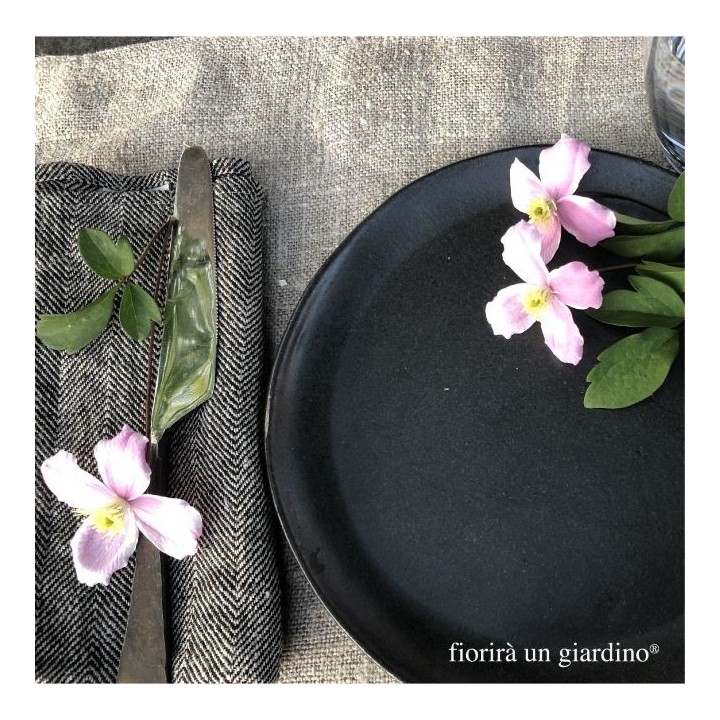 Small black gres breakfast plate d20 cm