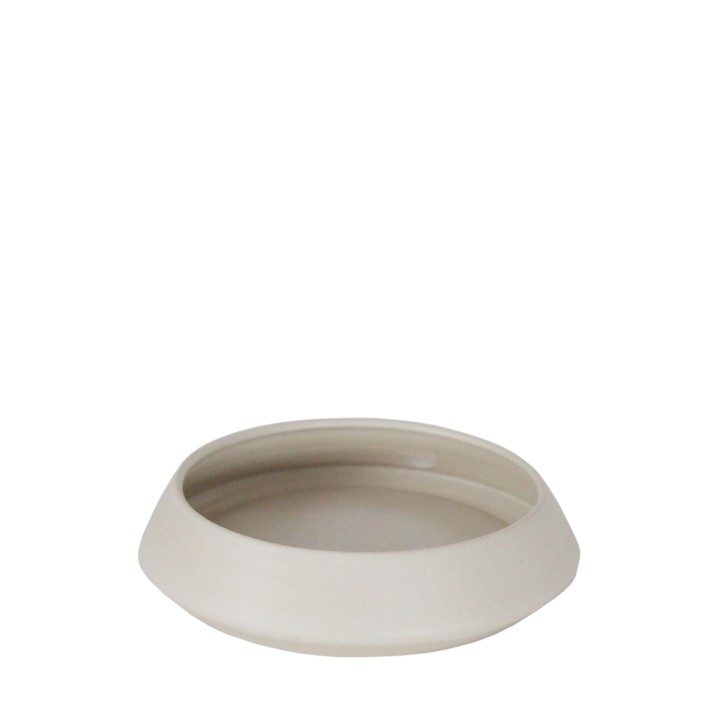 Assiette en gres avec borde haut d19.5(base) + d15(en haut) h4.5 cm