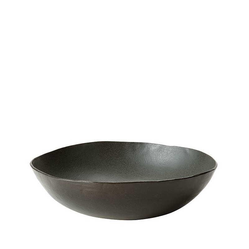 Grand bol noir en gres d30 h10 cm