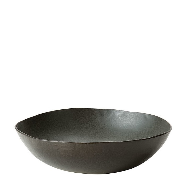 Grand bol noir en gres d30 h10 cm