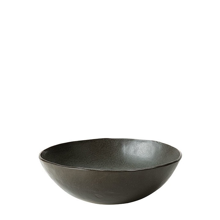 Big black gres bowl d24 h7 cm