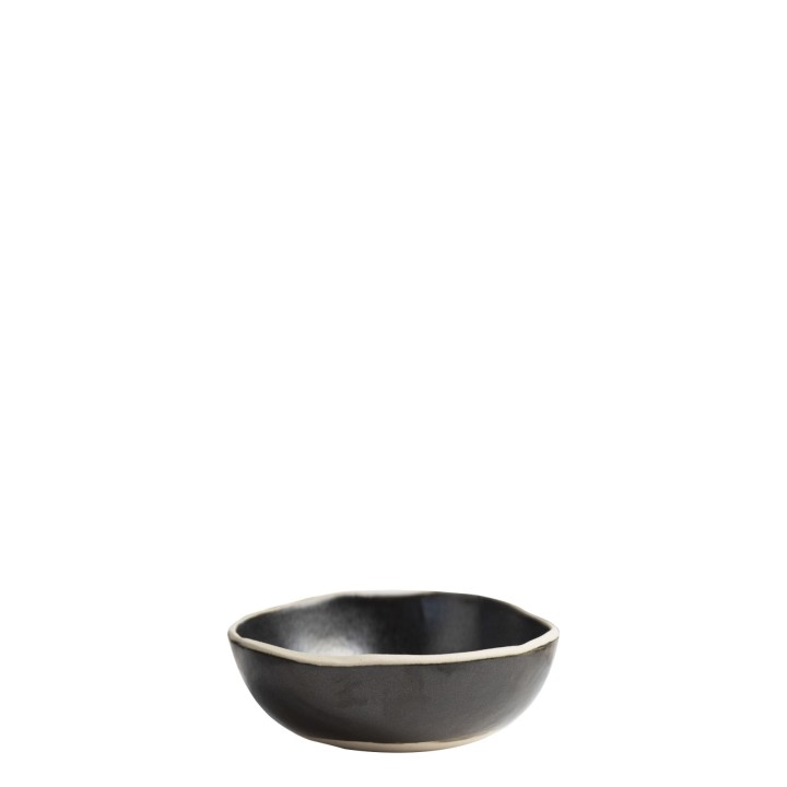 Black gres bowl with natural edge d16 cm