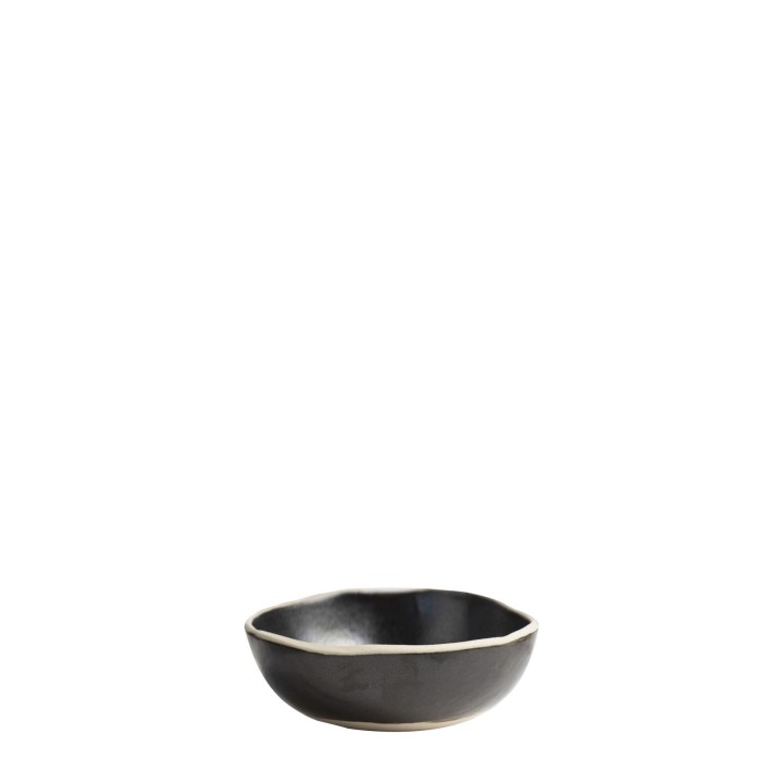 Black gres bowl d14 cm with natural edge