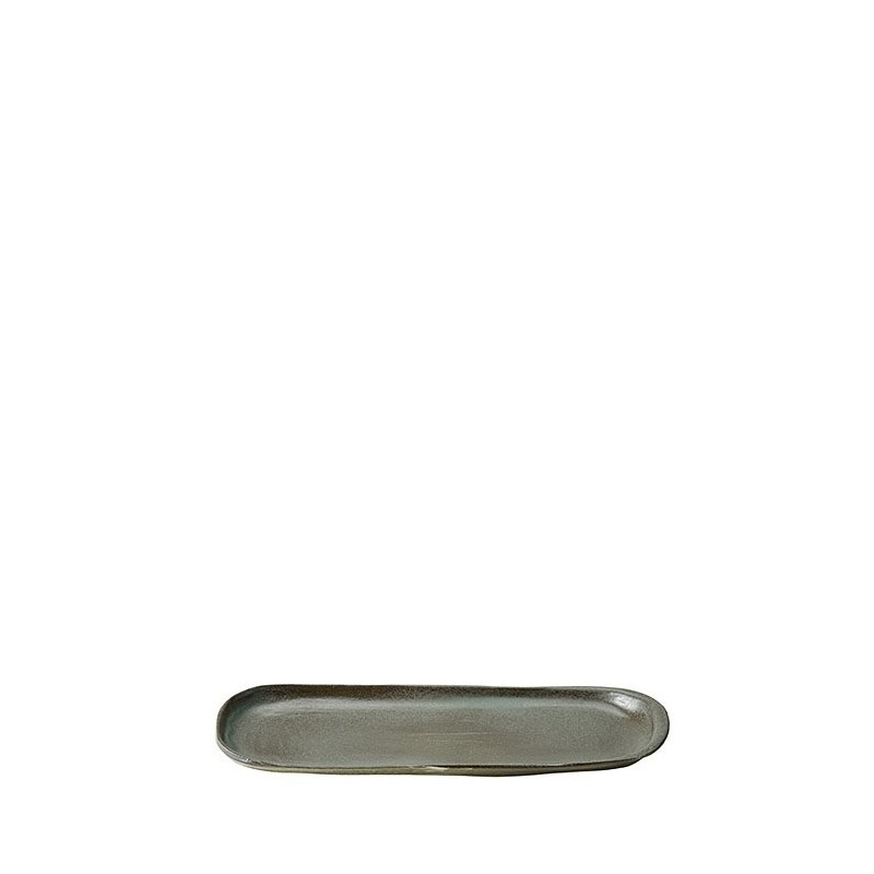 Oval black gres tray 12 x 31 cm