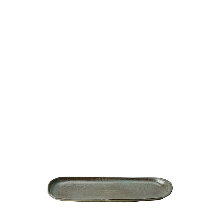 Oval black gres tray 12 x 31 cm